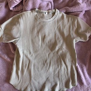 Mint green waffle shirt